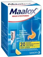 Maalox Maux D'estomac, Suspension Buvable Citron 20 Sachets à BOUILLARGUES